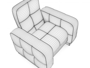 black leather armchair 3D Model