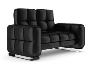 black leather sofa 3D Model