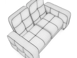 black leather sofa 3D Model