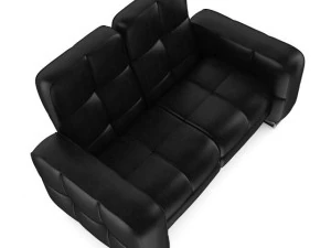 black leather sofa 3D Model