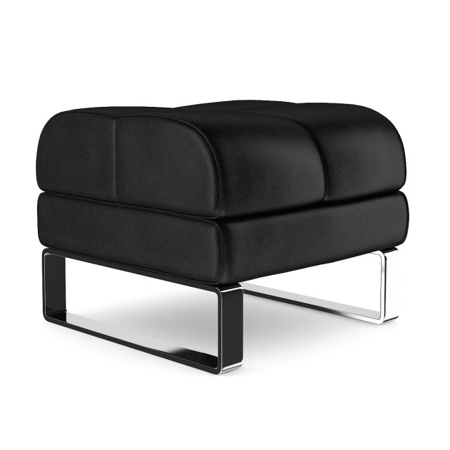 black leather stool Modello 3D .c4d .max .obj .3ds .fbx .stl .blend 