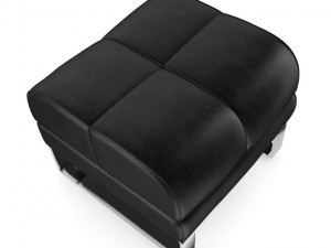 black leather stool Modello 3D