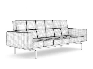 black leather sofa ii 3D Model