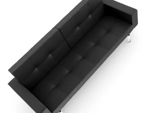 black leather sofa ii 3D Model