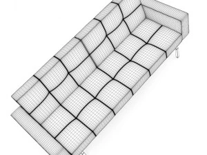 black leather sofa ii 3D Model