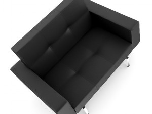 black leather armchair ii 3D 모델