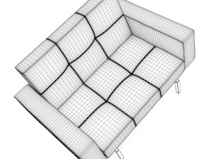black leather armchair ii 3D 모델