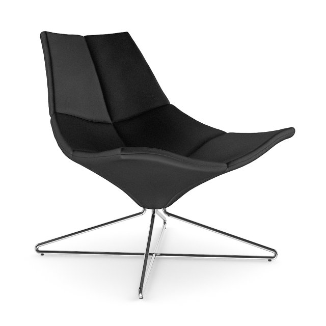black leather swivel armchair 3D Model .c4d .max .obj .3ds .fbx .stl .blend 