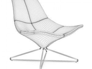 black leather swivel armchair 3D Model