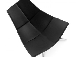 black leather swivel armchair 3D Model