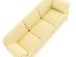 cream leather sofa 3D Model