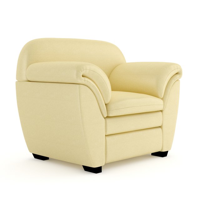 cream leather armchair Modelo 3D .c4d .max .obj .3ds .fbx .stl .blend 