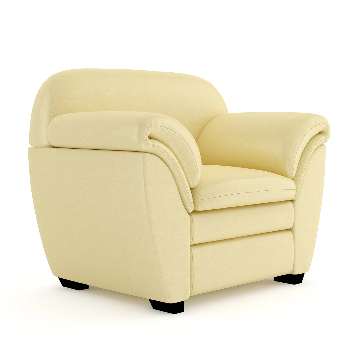 cream leather armchair 3D Model .c4d .max .obj .3ds .fbx .stl .blend