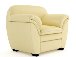 cream leather armchair 3D Модель