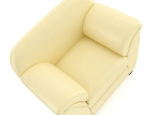 cream leather armchair 3D Model