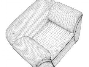cream leather armchair Modelo 3D