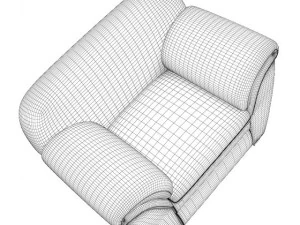 cream leather armchair 3D Model