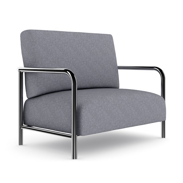 grey fabric armchair Model 3D .c4d .max .obj .3ds .fbx .stl .blend 