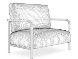 grey fabric armchair 3D Model