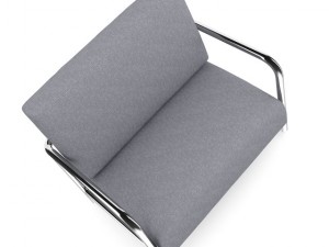 grey fabric armchair Model 3D