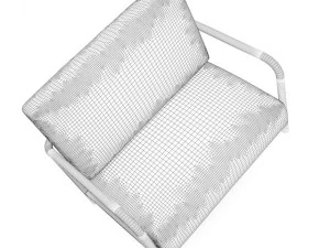 grey fabric armchair 3D Model