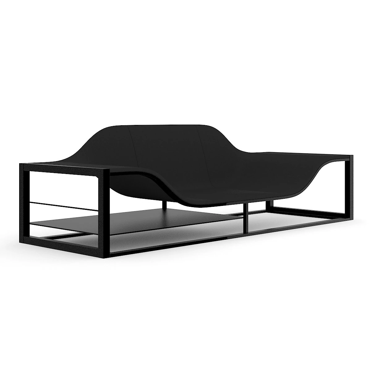 black modern sofa 3D Model .c4d .max .obj .3ds .fbx .stl .blend 