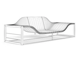black modern sofa 3D Model