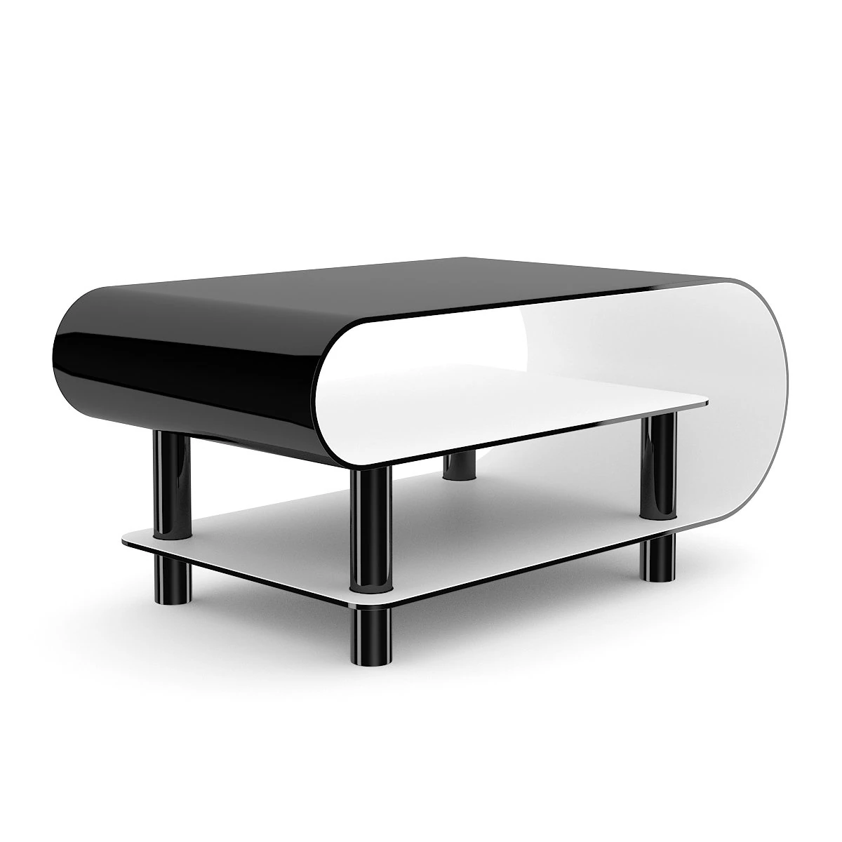 modern black glossy coffee table 3D Model .c4d .max .obj .3ds .fbx .stl .blend
