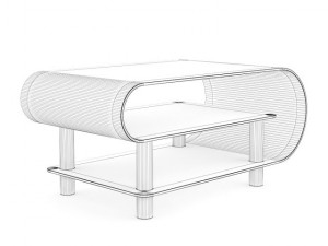 modern black glossy coffee table 3D 모델