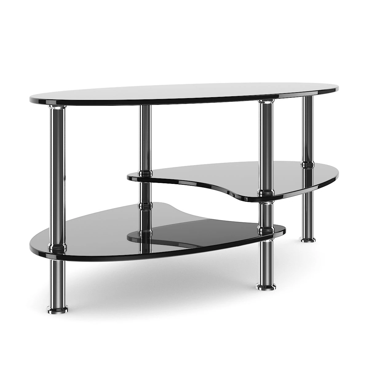 eliptical glass coffee table 3D Model .c4d .max .obj .3ds .fbx .stl .blend 