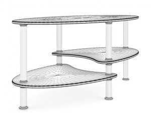 eliptical glass coffee table 3D-Modell