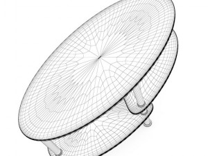 eliptical glass coffee table 3D-Modell