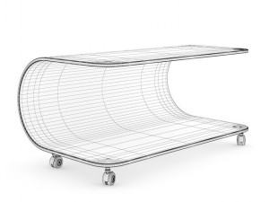 onepiece glass coffee table Modello 3D