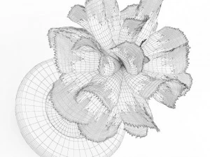 pink flower in white pot 3D Model