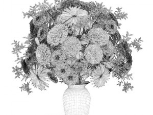flower bouquet in vase Modello 3D