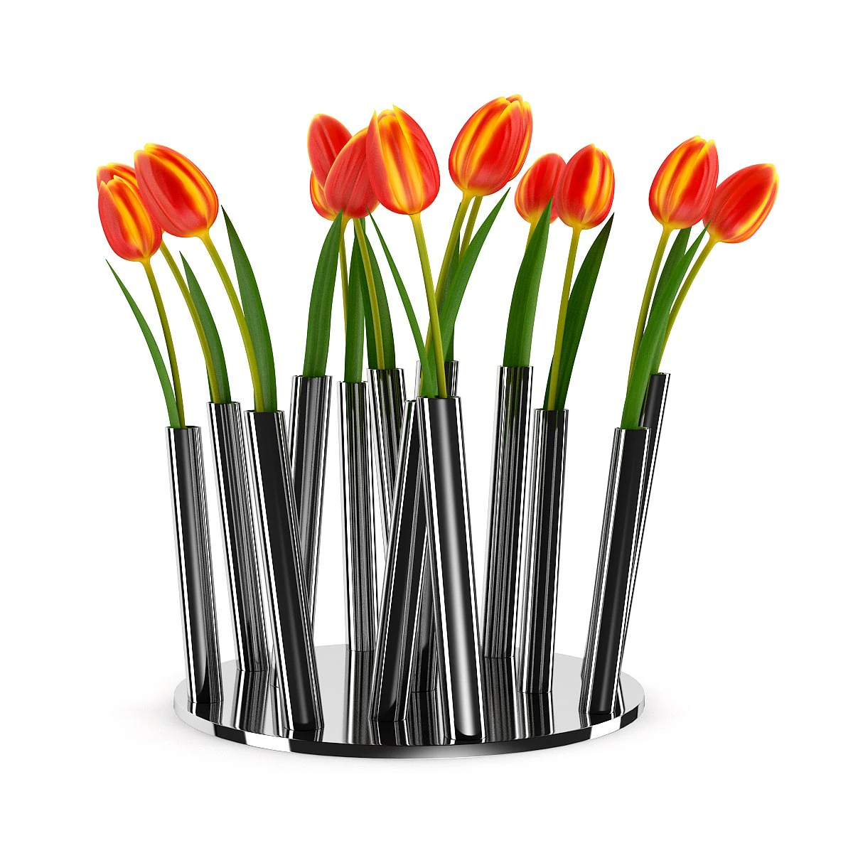 tulips in modern pot 3D Model .c4d .max .obj .3ds .fbx .stl .blend 