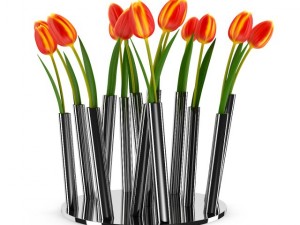 tulips in modern pot 3D Model