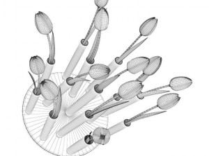 tulips in modern pot Model 3D