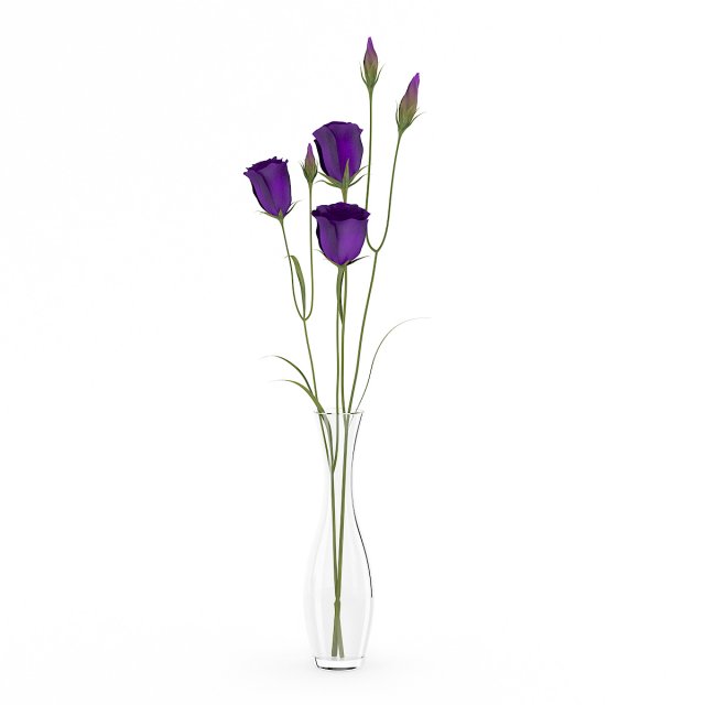 eustoma flowers in vase 3Dモデル .c4d .max .obj .3ds .fbx .stl .blend 