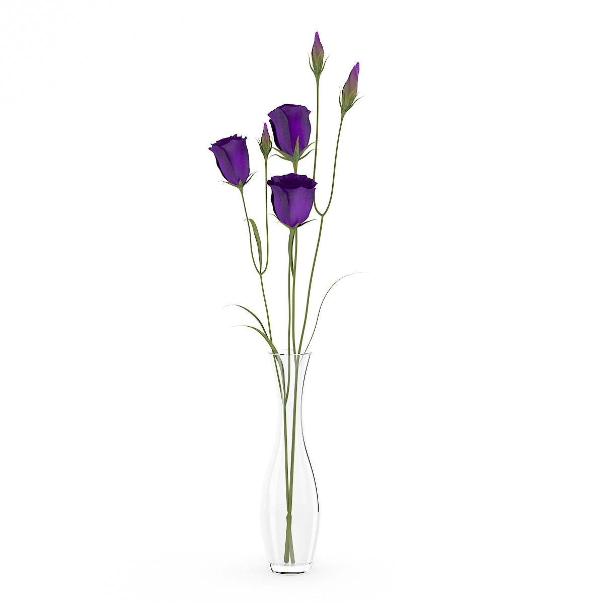 eustoma flowers in vase 3D Model .c4d .max .obj .3ds .fbx .stl .blend 