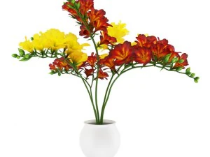 красно-желтые цветы в горшке 3D Модель