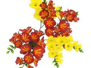 redyellow flowers in pot Modello 3D