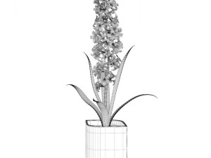 purple flower in pot 3D Model