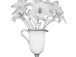 pink lilies in vase 3D-Modell
