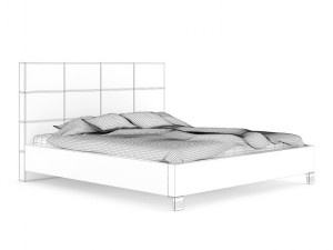 white bed Modèle 3D
