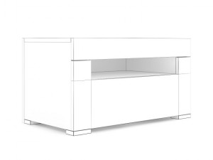 white bedside cabinet Modèle 3D