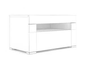 white bedside cabinet 3D Model