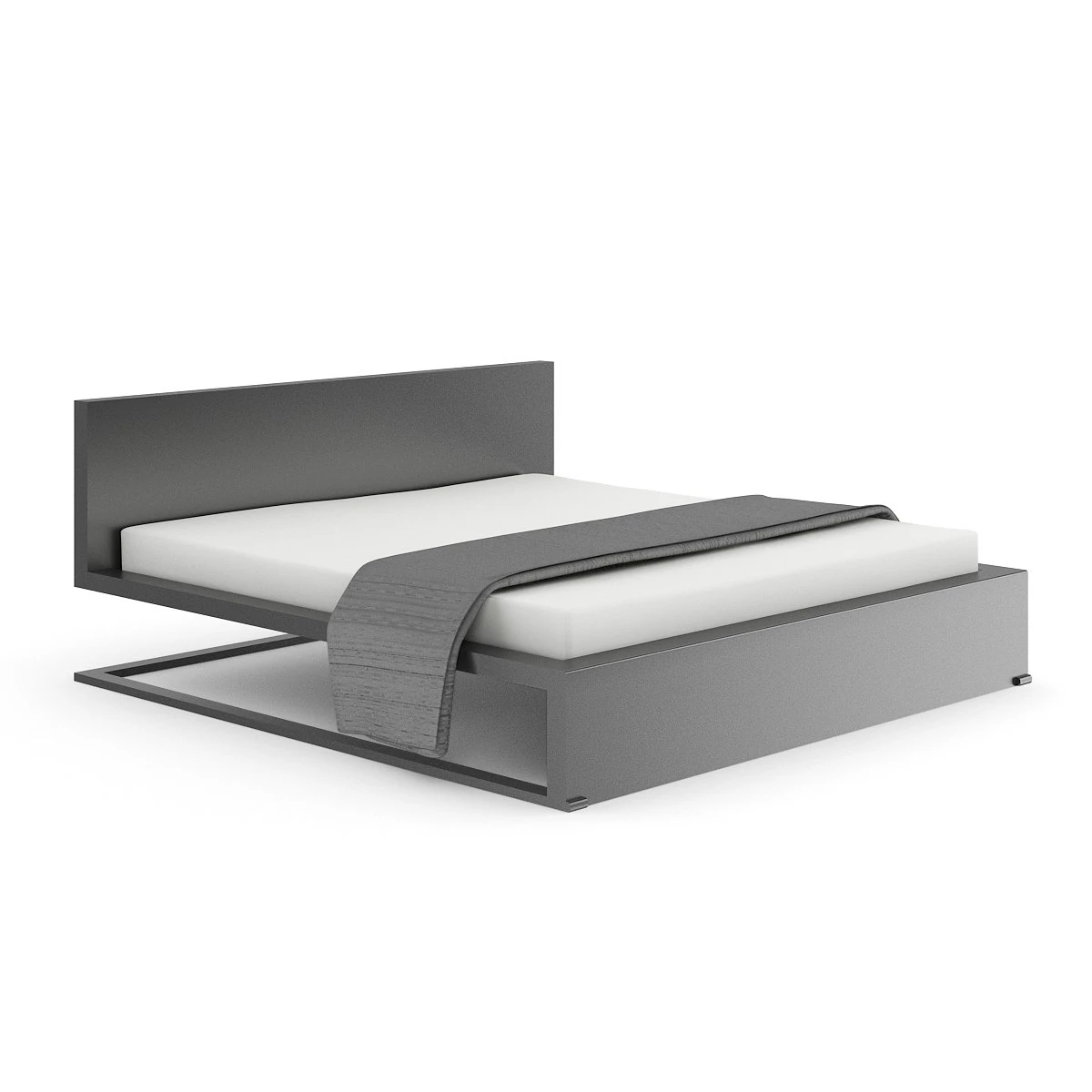 grey modern bed 3D Model .c4d .max .obj .3ds .fbx .stl .blend