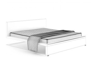 grey modern bed Modelo 3D