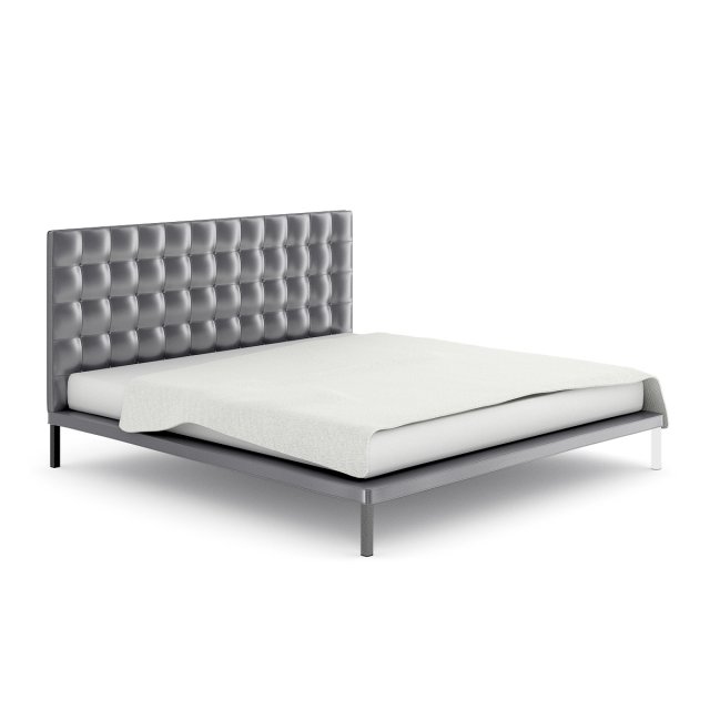 grey leather bed Modelo 3D .c4d .max .obj .3ds .fbx .stl .blend